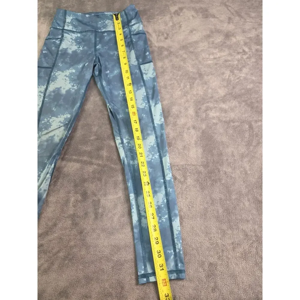 Zella Girls Sz L 10/12 Green Camo Athletic Leggings Stretch Yoga Pants C38-47